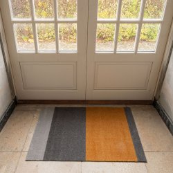 Tica Copenhagen Gulvm�tte Stripes Horisontal - Lys Gr�/Gr�/Dijon 60x90 cm