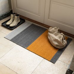 Tica Copenhagen Gulvm�tte Stripes Horisontal - Lys Gr�/Gr�/Dijon 60x90 cm