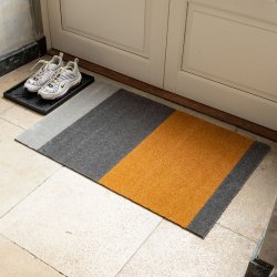 Tica Copenhagen Gulvm�tte Stripes Horisontal - Lys Gr�/Gr�/Dijon 60x90 cm