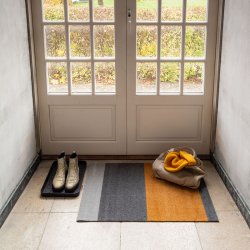 Tica Copenhagen Gulvm�tte Stripes Horisontal - Lys Gr�/Gr�/Dijon 60x90 cm