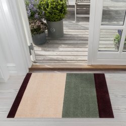 Tica Copenhagen Gulvm�tte Stripes Horisontal Gr�n/Ivory/Bordeaux 60x90 cm