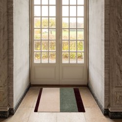 Tica Copenhagen Gulvm�tte Stripes Horisontal Gr�n/Ivory/Bordeaux 60x90 cm