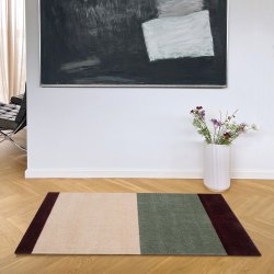 Tica Copenhagen Gulvm�tte Stripes Horisontal Gr�n/Ivory/Bordeaux 67x120 cm