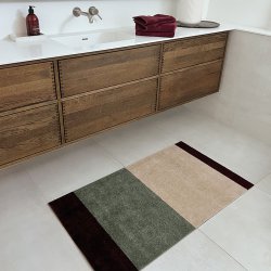 Tica Copenhagen Gulvm�tte Stripes Horisontal Gr�n/Ivory/Bordeaux 67x120 cm