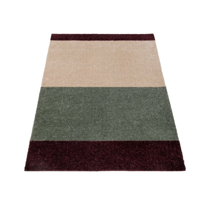 Tica Copenhagen Gulvm�tte Stripes Horisontal Gr�n/Ivory/Bordeaux 67x120 cm