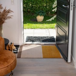 Tica Copenhagen Gulvm�tte Stripes Horisontal Ivory/Dijon/Brun 60x90 cm