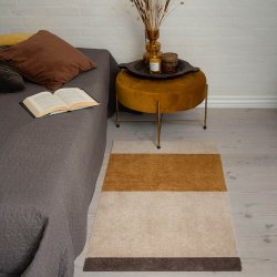 Tica Copenhagen Gulvm�tte Stripes Horisontal Ivory/Dijon/Brun 67x120 cm
