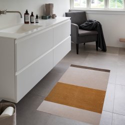 Tica Copenhagen Gulvm�tte Stripes Horisontal Ivory/Dijon/Brun 67x120 cm