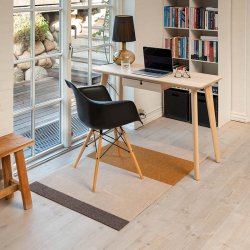 Tica Copenhagen Gulvm�tte Stripes Horisontal Ivory/Dijon/Brun 90x130 cm