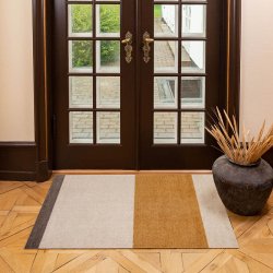Tica Copenhagen Gulvm�tte Stripes Horisontal Ivory/Dijon/Brun 90x130 cm