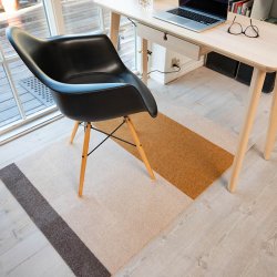 Tica Copenhagen Gulvm�tte Stripes Horisontal Ivory/Dijon/Brun 90x130 cm