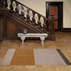 Tica Copenhagen Gulvm�tte Stripes Horisontal Ivory/Dijon/Brun 90x200 cm