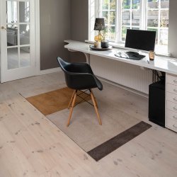 Tica Copenhagen Gulvm�tte Stripes Horisontal Ivory/Dijon/Brun 90x200 cm