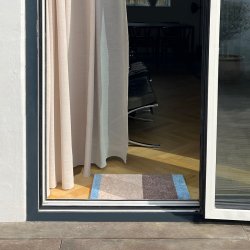 Tica Copenhagen Gulvm�tte Stripes Horisontal Ivory/Sand/Bl� 40x60 cm