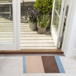 Tica Copenhagen Gulvm�tte Stripes Horisontal Ivory/Sand/Bl� 40x60 cm