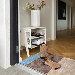 Tica Copenhagen Gulvm�tte Stripes Horisontal Ivory/Sand/Bl� 60x90 cm