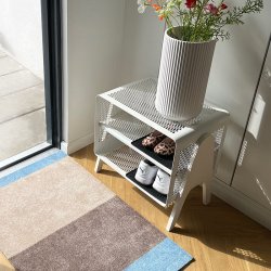 Tica Copenhagen Gulvm�tte Stripes Horisontal Ivory/Sand/Bl� 60x90 cm