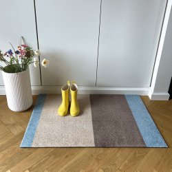 Tica Copenhagen Gulvm�tte Stripes Horisontal Ivory/Sand/Bl� 60x90 cm
