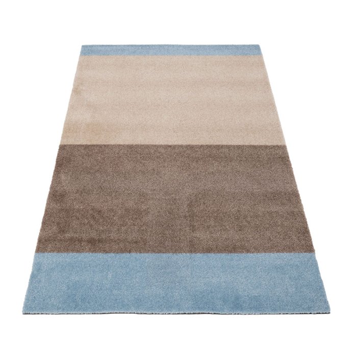 Tica Copenhagen Gulvm�tte Stripes Horisontal Ivory/Sand/Bl� 67x120 cm
