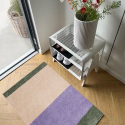 Tica Copenhagen Gulvm�tte Stripes Horisontal Lilla/Ivory/Gr�n 60x90 cm