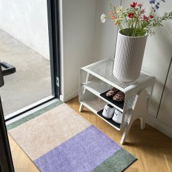 Tica Copenhagen Gulvm�tte Stripes Horisontal Lilla/Ivory/Gr�n 60x90 cm
