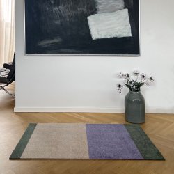 Tica Copenhagen Gulvm�tte Stripes Horisontal Lilla/Ivory/Gr�n 67x120 cm