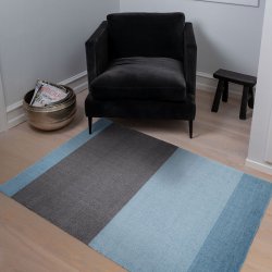 Tica Copenhagen Gulvm�tte Stripes Horisontal Lys/St�vet Bl�/St�lgr� 90x130 cm