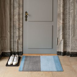 Tica Copenhagen Gulvm�tte Stripes Horisontal Lys/St�vet Bl�/St�lgr� 60x90 cm