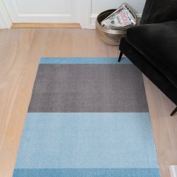 Tica Copenhagen Gulvm�tte Stripes Horisontal Lys/St�vet Bl�/St�lgr� 67x120 cm