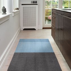 Tica Copenhagen Gulvm�tte Stripes Horisontal Lys/St�vet Bl�/St�lgr� 90x200 cm