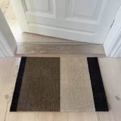 Tica Copenhagen Gulvm�tte Stripes Gr�bl�/Sand/Ivory 40x60cm