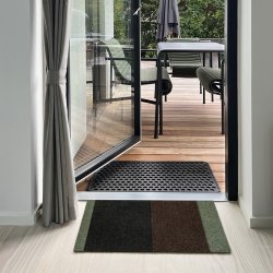 Tica Copenhagen Gulvm�tte Stripes St�vet Gr�n/Brun 40x60cm