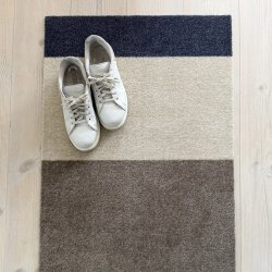Tica Copenhagen Gulvm�tte Stripes Gr�bl�/Sand/Ivory 60x90cm