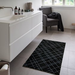 Tica Copenhagen Smudsm�tte m. Lines - Sort/Gr� - 67x120cm.