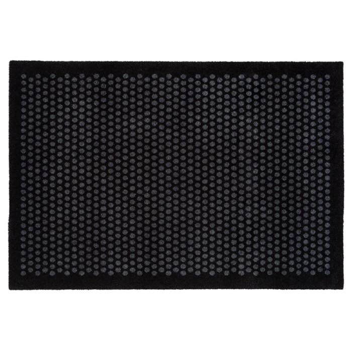 Tica Copenhagen Smudsmåtte m. Dots - Black/Grey - 90x130cm