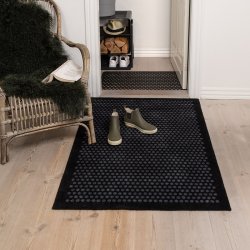 Tica Copenhagen Smudsmtte m. Dots - Black/Grey - 90x130cm
