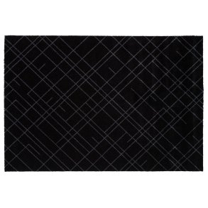 Tica Copenhagen Smudsmtte m. Lines - Black/Grey - 90x130cm