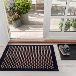 Tica Copenhagen Gulvmtte m. Dots - Sort/Sand - 60x90 cm