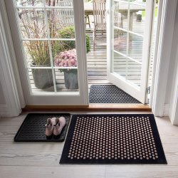 Tica Copenhagen Gulvmtte m. Dots - Sort/Sand - 60x90 cm