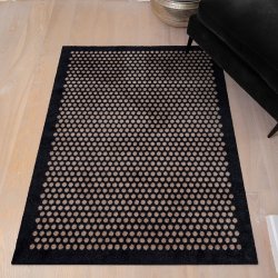 Tica Copenhagen Gulvmtte m. Dots - Sort/Sand - 90x130 cm