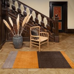 Tica Copenhagen Gulvmtte Stripes Horisontal - Dijon/Brun/Sand - 90x200 cm