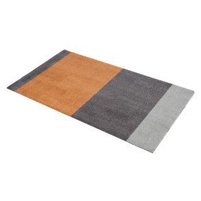 Tica Copenhagen Gulvmtte Stripes Horisontal - Lys Gr/Gr/Dijon - 67x120 cm