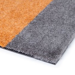 Tica Copenhagen Gulvmtte Stripes Horisontal - Lys Gr/Gr/Dijon - 67x120 cm