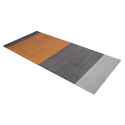 Tica Copenhagen Gulvmtte Stripes Horisontal - Lys Gr/Gr/Dijon - 90x200 cm