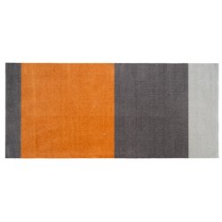 Tica Copenhagen Gulvmtte Stripes Horisontal - Lys Gr/Gr/Dijon - 90x200 cm