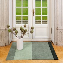 Tica Copenhagen Gulvmtte Stripes Horisontal - Lys/Stvet/Mrk Grn - 90x130 cm