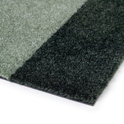 Tica Copenhagen Gulvmtte Stripes Horisontal - Lys/Stvet/Mrk Grn - 90x200 cm