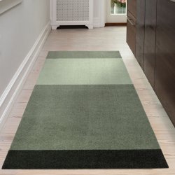 Tica Copenhagen Gulvmtte Stripes Horisontal - Lys/Stvet/Mrk Grn - 90x200 cm
