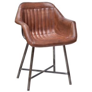 Trademark Living Icon Spisebordsstol i Lder m. Armln - Brun