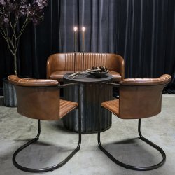 Trademark Living Harlem Spisebordsstol m/ Quiltet Lder